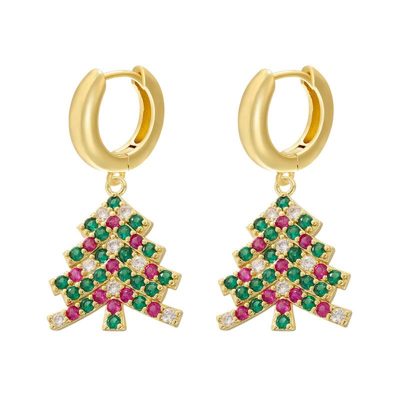 Exquisite And Beautiful Santa Claus Bells Gift Bag Earrings Autumn And Winter Christmas Element Earrings Female Ve1010-1017