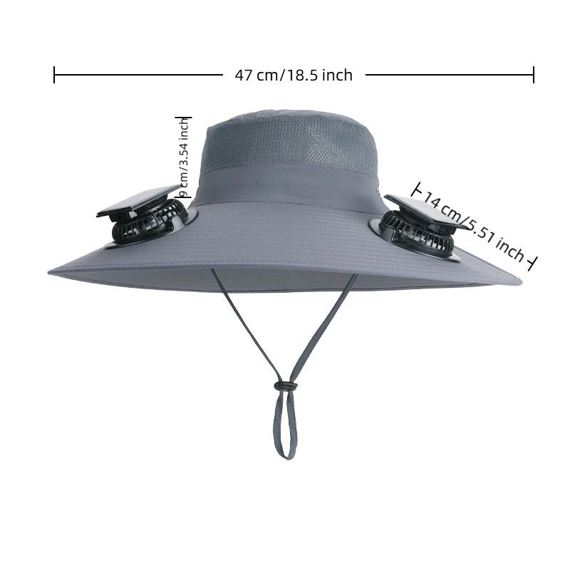 Sunshade Fishing Hat Outdoor Fishing Hat With Solar USB Charging Fan Male Cooling Hat For Outdoor Riding Hiking Fishing