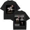 Camiseta Lavada com Logo do Álbum de Música Pop da Cantora Beyonce Camisetas Cowboy Carter Masculinas Vintage Oversized Camisetas Casuais de Algodão