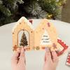 10Pcs 3D Christmas Greeting Card Creative House Shape Postcard Card Merry Christmas Decoration For Home New Year 2026 Gift Cards