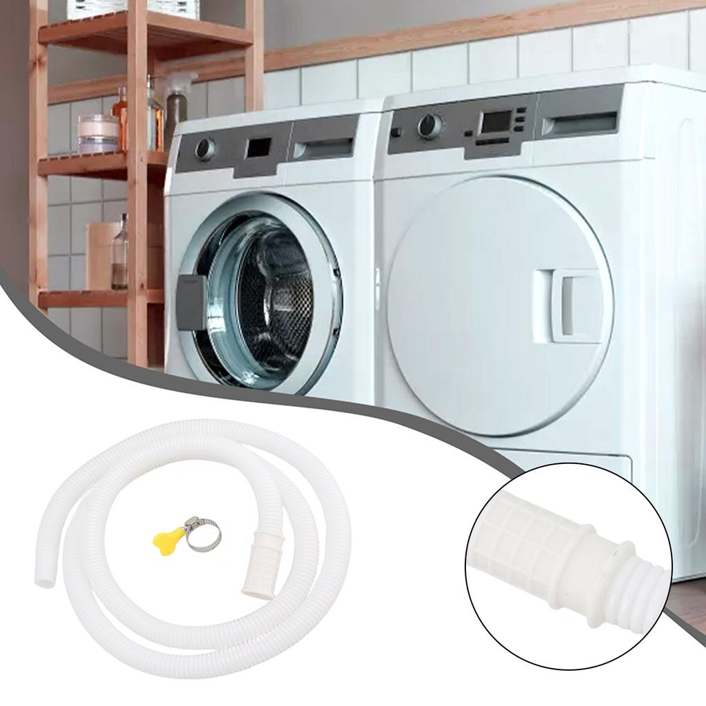 Hose Water Inlet Pipe Air Conditioner Parts W Stainless Steel Clamp Washing Machine White Fittings Replacement