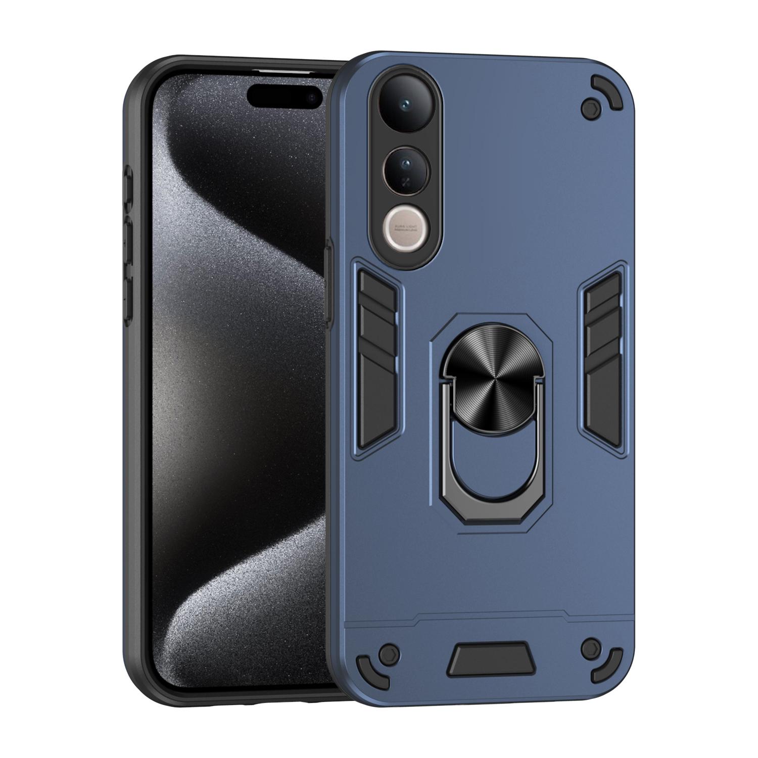 

Military Grade Case for Vivo V50 Lite 5G Protective Cover Shockproof Ring Stand Holder Fundas Coque vivo V50 Lite 4G синій