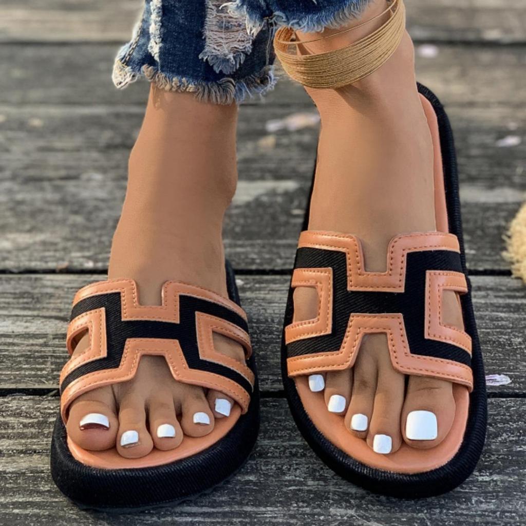 Summer Fashion New Color-Block Casual Slippers