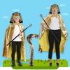 Egyptian Pharaoh Costume Golden Cape Cloak Wrap Egyptian Mask Pharaoh Mask Hallf Face Mask for Halloween Cosplay Party