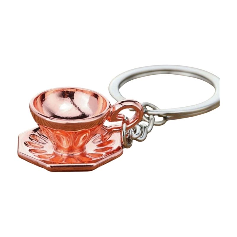 Unique Coffee Machine Filter Handle Keychain Fashion Metal Key Ornament Bag Charm Present for Coffee Aficionados