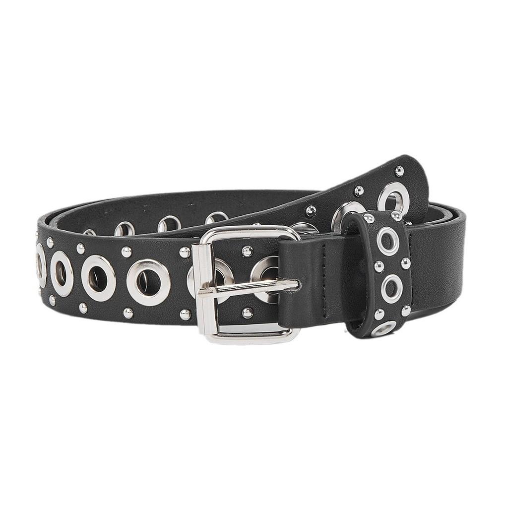 Minimalist Punk Style Pu Belt With Rivet Detailing For Casual Wear 2024