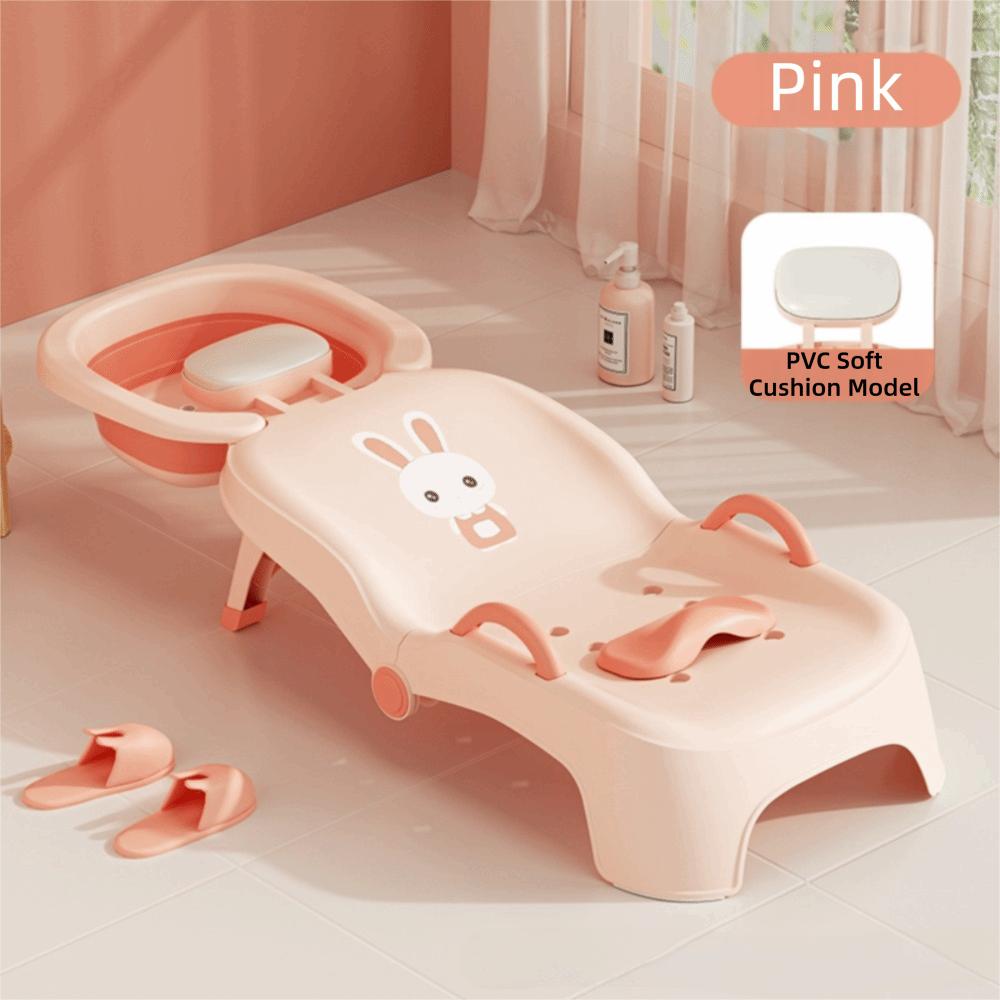 Faltbarer Baby-Haar-Pool-Bett Verstellbarer Salon-Sitzstuhl Kinder-Shampoo-Stuhl Jungen Mädchen