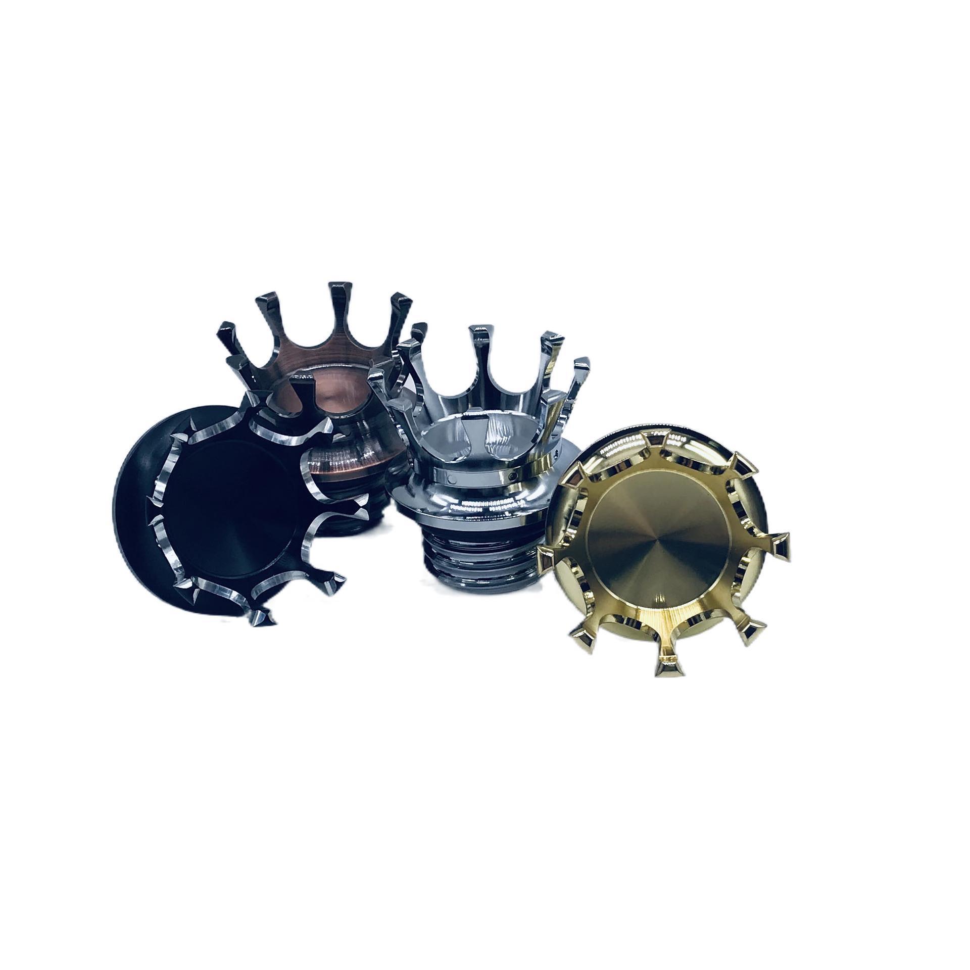 

Harley 883 XL1200 48/72 Softail Fat Boy Dyna CNC Crown Fuel Tank Cap Electroplated