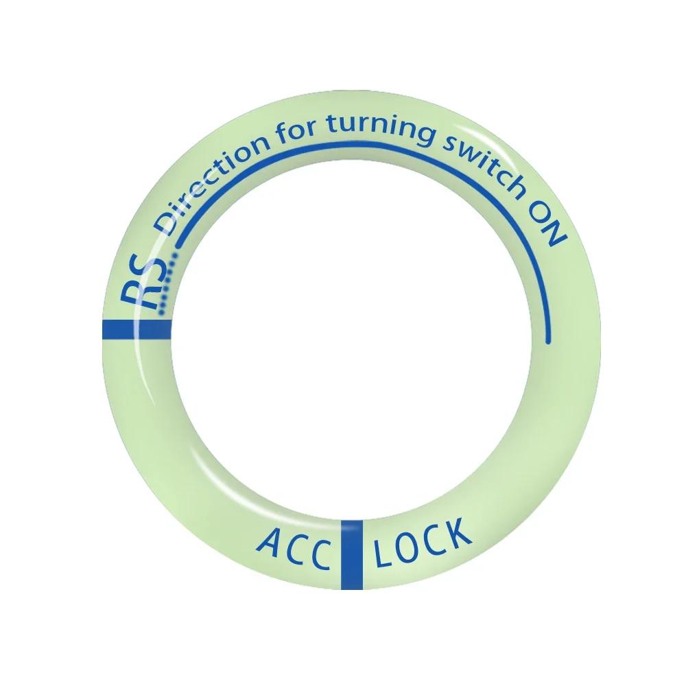 Car Ignition Luminous Sticker Key Ring Auto Key Switch Surrounding Protective Style Decoration Vehicle Glow Fluorescent Keyring