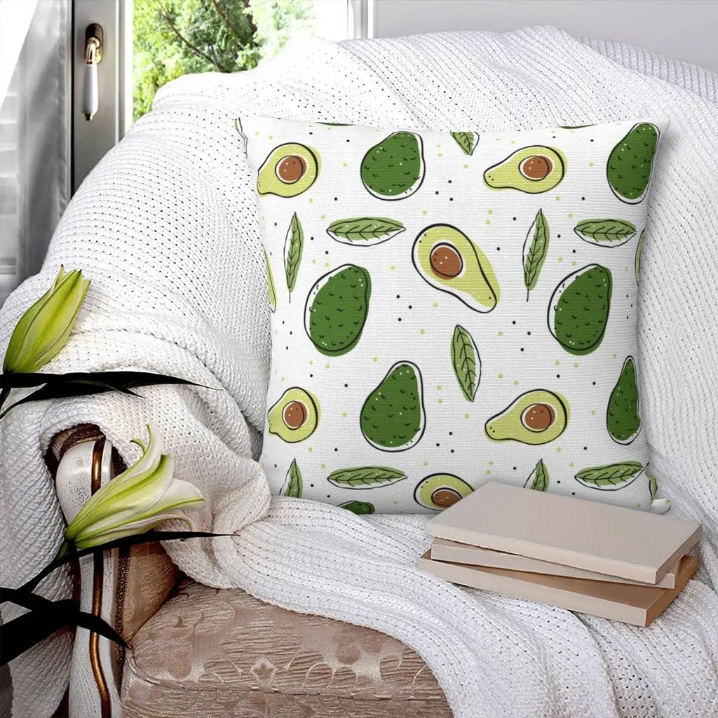 Niedlicher Avocado Frucht Kissenbezug Weicher Polyester Kissenbezug Geschenk Dekokissenbezug Zuhause Quadratisch