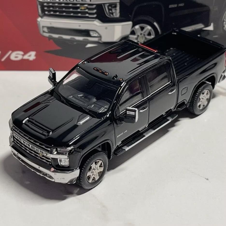 1:64 Silverado HD Pickup Legierung Auto Modell Druckguss Metall Geländefahrzeuge Auto Modell Hohe Simulation Miniatur Maßstab Kinderspielzeug Geschenk