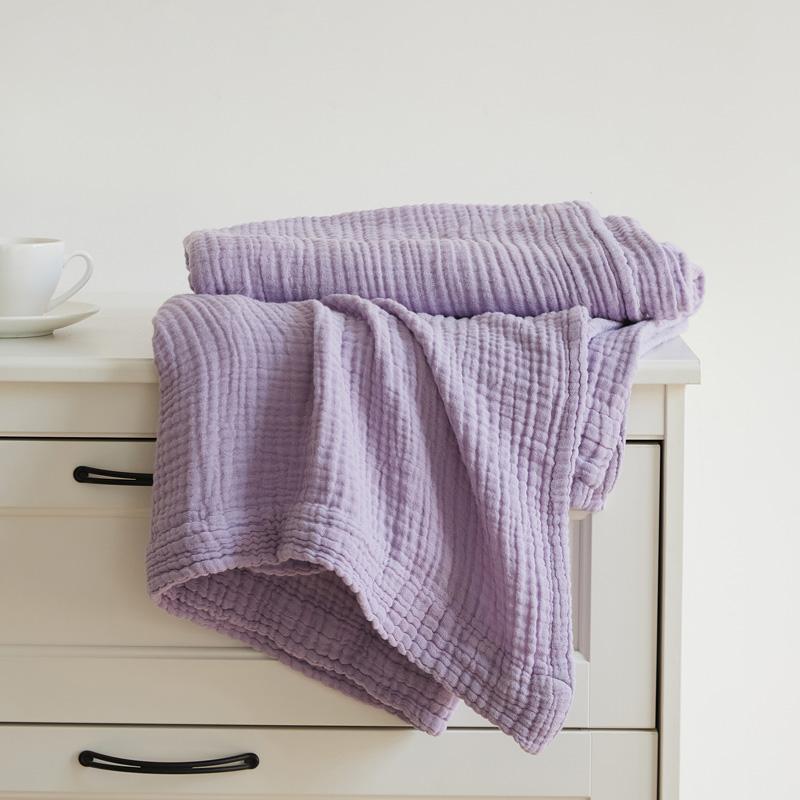 Cotton Blanket 6 Layers Gauze Solid Color Throw Blanket Summer Air Conditioning Towelling Coverlet Quilt Decorate Bed Blankets