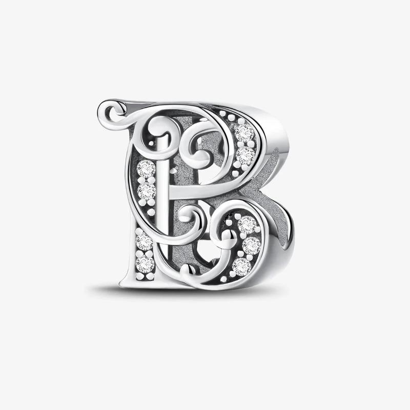 Kupfer Englische Buchstaben Anhänger Perlen Passen Original Pan DIY Armbänder Machen Geschenk Von Hoher Qualität Feiner Schmuck