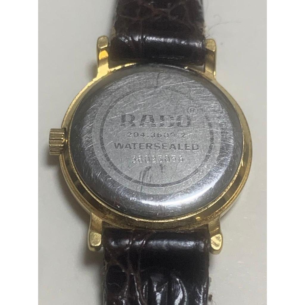 Used Today only RADO Rado Vintage Ladies Watch Gold Dial Black Leather Strap Working Item (Battery Replaced) Video is AI