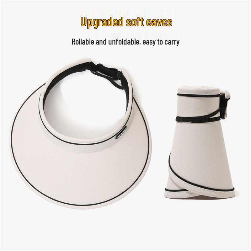 Women's Trendy UV Protection Visor Hat - Large Brim, Face Shield, Sun Hat