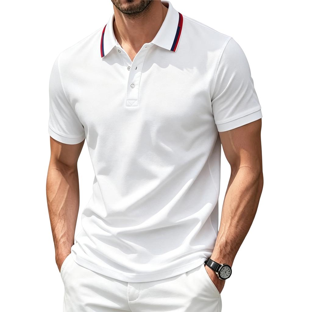 Men’s Short Sleeve Polo Shirt with Breathable Athletic Fabric Classic Turn-down Collar and Quick Dry Design for Summer Sports Casual Wear