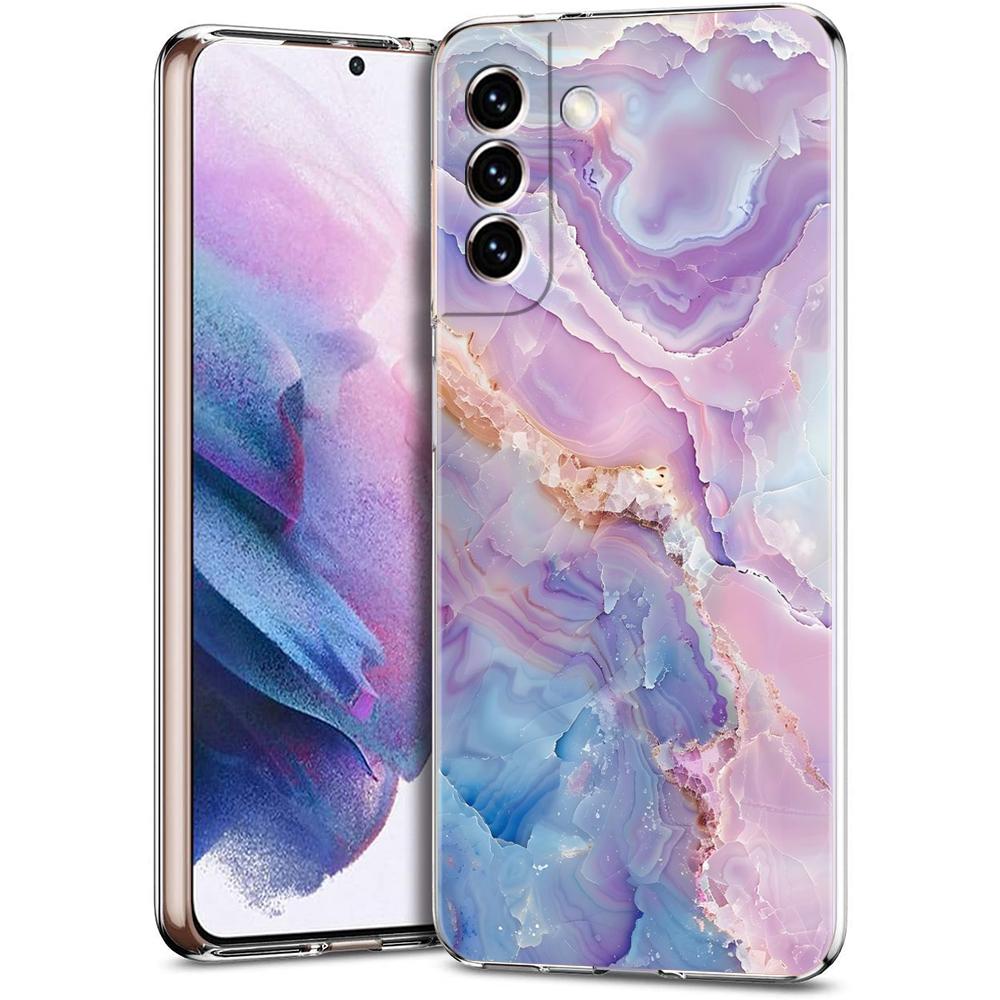 Fashion Marble Pattern Phone Case For Samsung Galaxy S24 Ultra S23 FE S22 S20 S21 5G S10 S9 Plus S10E S8 Silicone Clear Cover