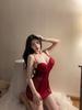 Sexy lingerie sexy deep vA wrinkled mesh perspective seduction hot suspender nightdress set