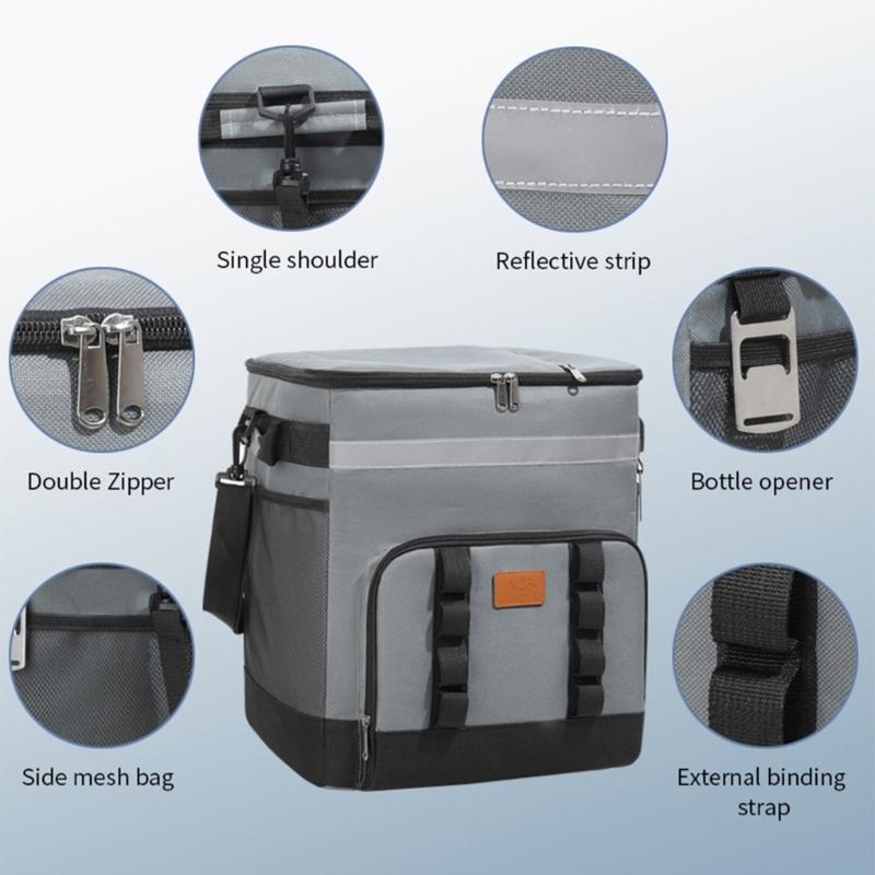 Premiums Oxfords Fabric Insulated Picnics Bag With Retractable Handle Wheel for Beach Camping Outdoor Activity