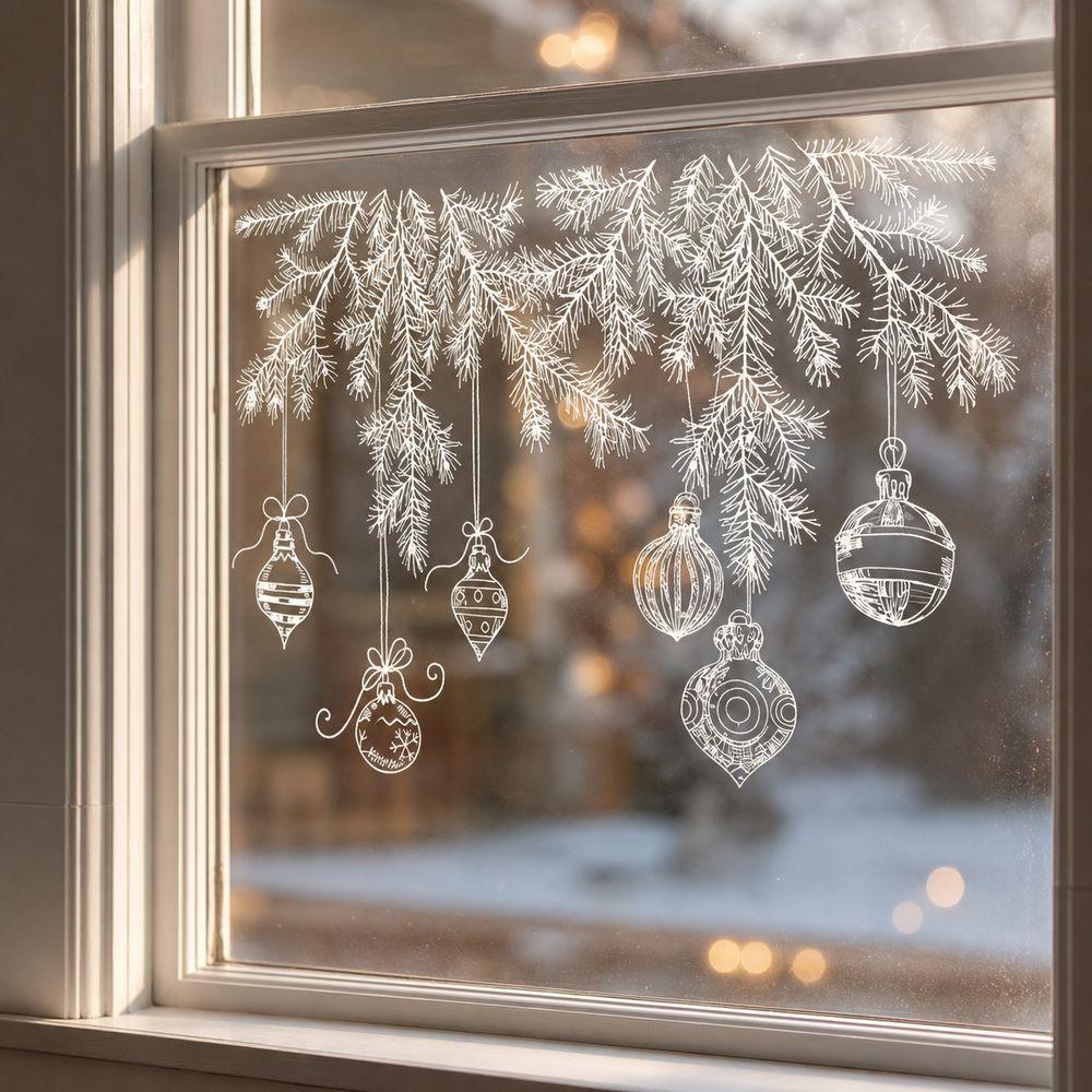 PVC Christmas Window Sticker Reusable Holiday Window Decal Window Cling Decal  Holiday Decorating