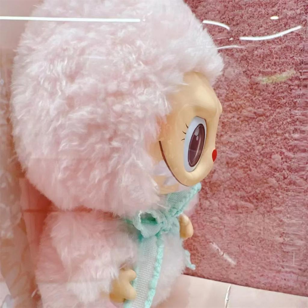 Boneca de Vinil Labubu Mokoko Rosa 1ª Flor da Primavera Doce Coração Kawaii Decoração de Mochila Boneca Edição Limitada Parque de Diversões