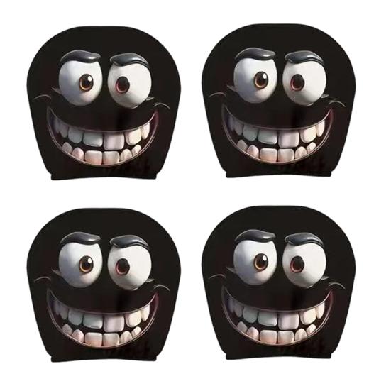 4Pcs Funny Car Headrest Covers Universal Auto Seat Head Rest Protector