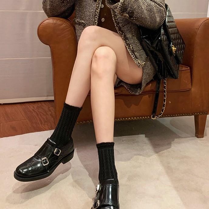 Whole cowhide~ super soft lambskin one-pedal loafers women's spring engraved leather platform small leather shoes lazy single shoes