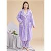 Coral Fleece Thickening for Warmth Can Worn Outside Loungewear Set Fine Fleece Autumn Winter Ms. Night Gown Bathrobe Long Sleeve