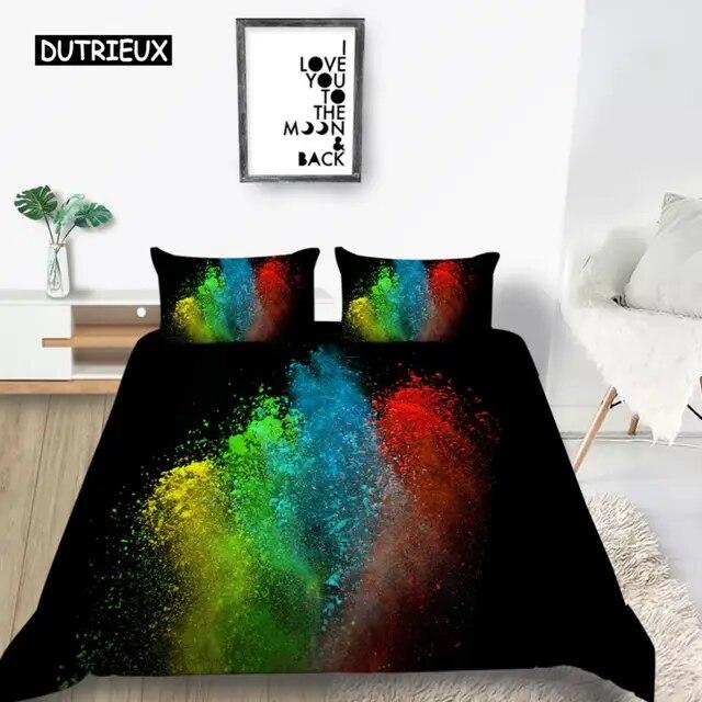 Σετ κρεβατοκάμαρας 3D Tie Dye King Queen Σετ κρεβατοκάμαρας σε στυλ Splash Ink για παιδιά Έφηβοι Ενήλικες Σετ τριών τεμαχίων Παπλωματοθήκη από πολυεστέρα μοντέρνας τέχνης