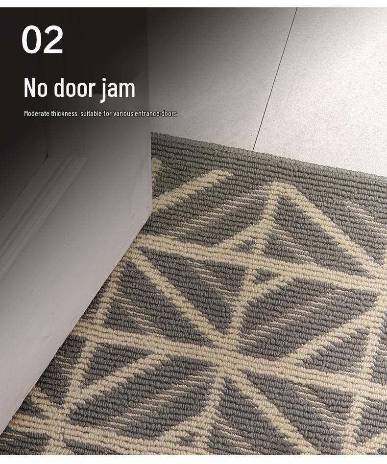 Brown Checkered Striped Washable Polypropylene Entrance Doormat