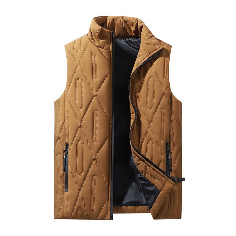 New down cotton vest autumn and winter couple warm vest Korean version trend removable hat outer wear thickened vest