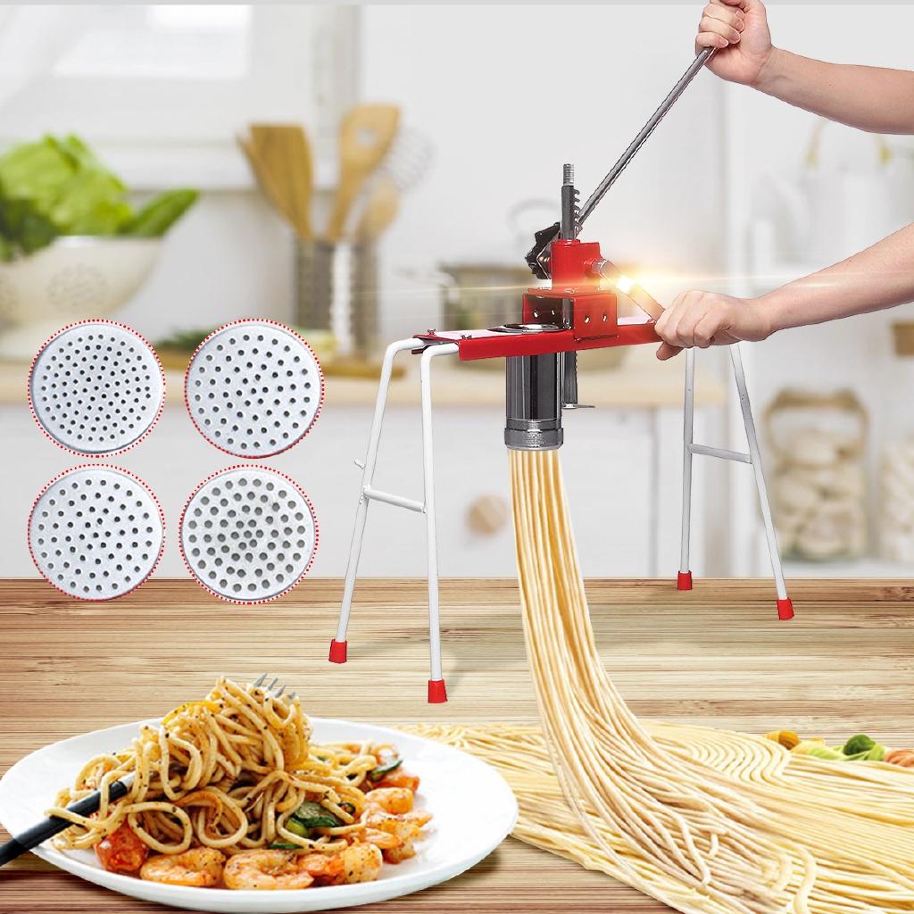4 Pressing Molds Stainless Steel Noodle Maker Noodle Making Machine Dough Pasta Maker Hand Press Spaghetti Kitchen Appliances 56 x 17 x 58 cm
