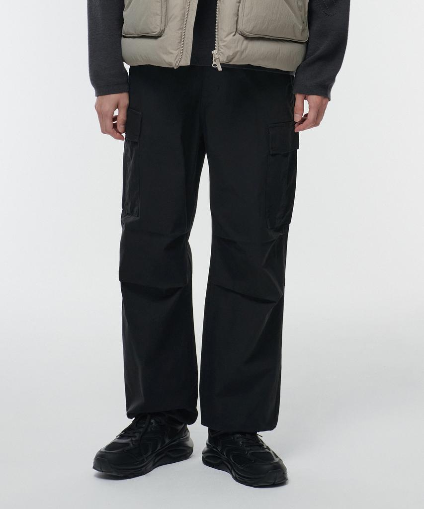 MUSINSA STANDARD Cotton Parachute Cargo Pants [Black]