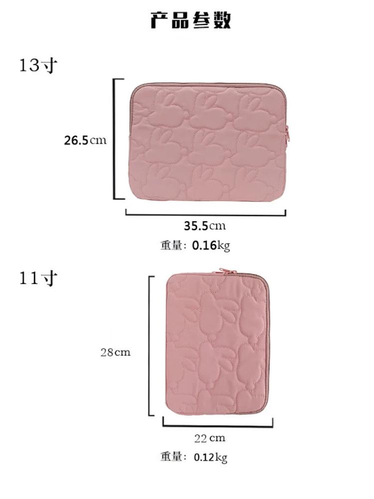 Embroidery Rabbit Pattern Cute Shockproof Laptop Sleeve Case Bag 11 13 Inch For Macbook For Samsung Laptop And Tablet Pouch
