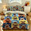 3PCS Colorful Plaid Cartoon Dog Star Duvet Cover Set, No Insert, Soft Machine Washable Bedding Decor