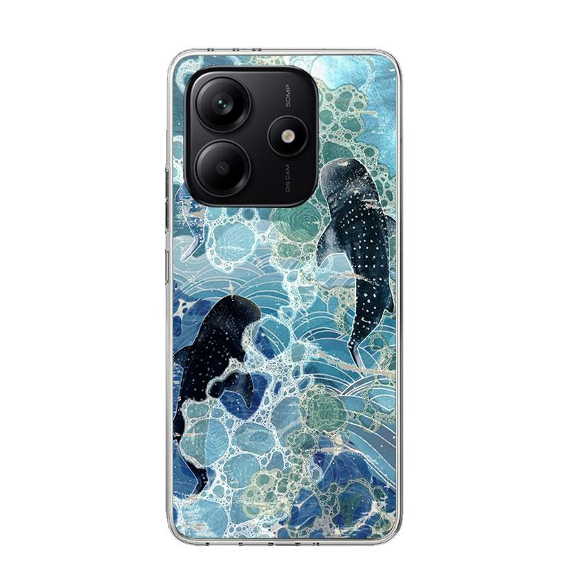 Ocean Whale Shark Phone Case For Xiaomi Redmi Note 15 14 13 12S 12 Pro Plus 11S 11E 11 11T 10S 10 Art Soft Pattern Cover Redmi N