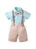 Dreiteiliger Britischer Gentleman Sommer-Overall für Kinder: Kurzarm-Set für Jungen