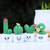 4/8 stk/sett Mini potteplante kaktus ornament Tegneserieuttrykk KJÆRLIGHET Form Kaktus Plantepotte Statue Figur Hjemmekontor Skrivebordsdekorasjon