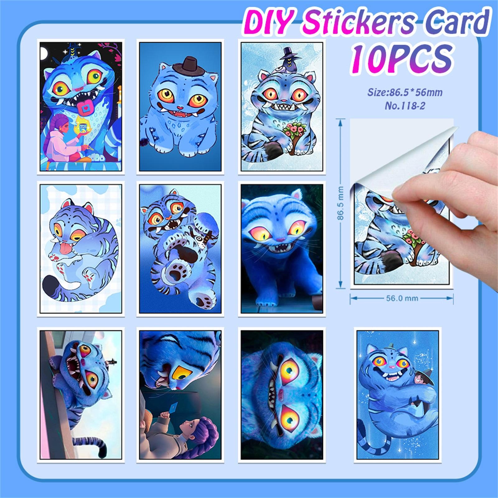

10 Pieces/set Cartoon Animation Creative Stickers, Waterproof Card Stickers, Stationery Stickers One Size