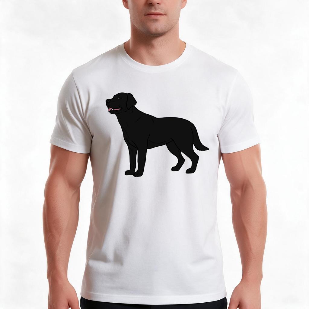 Black Lab Tshirt Summer Casual Cotton Tee Oversized Streetwear Tops Vintage Graphic Print Loose Fit Short Sleeve
