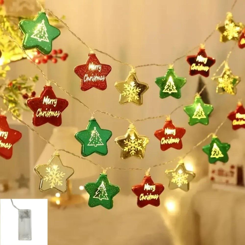 Hot Selling Electroplated Christmas Lighting Festival Atmosphere Flashing Ball Colored Lights Outdoor Decoration Led Star Snowflake Light String