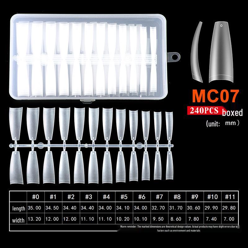 Seamless Frosted Nail Extension Tips - Super Thin, 240pcs Full & Half Cover Wearable False Nails