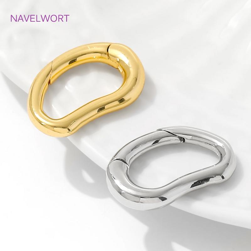 18K Gold Plated D-Ring Spring Clasp For Bracelet Making,Brass Buckle Clasp Carabiner,Locks For Jewelry,Accessories For Jewelry