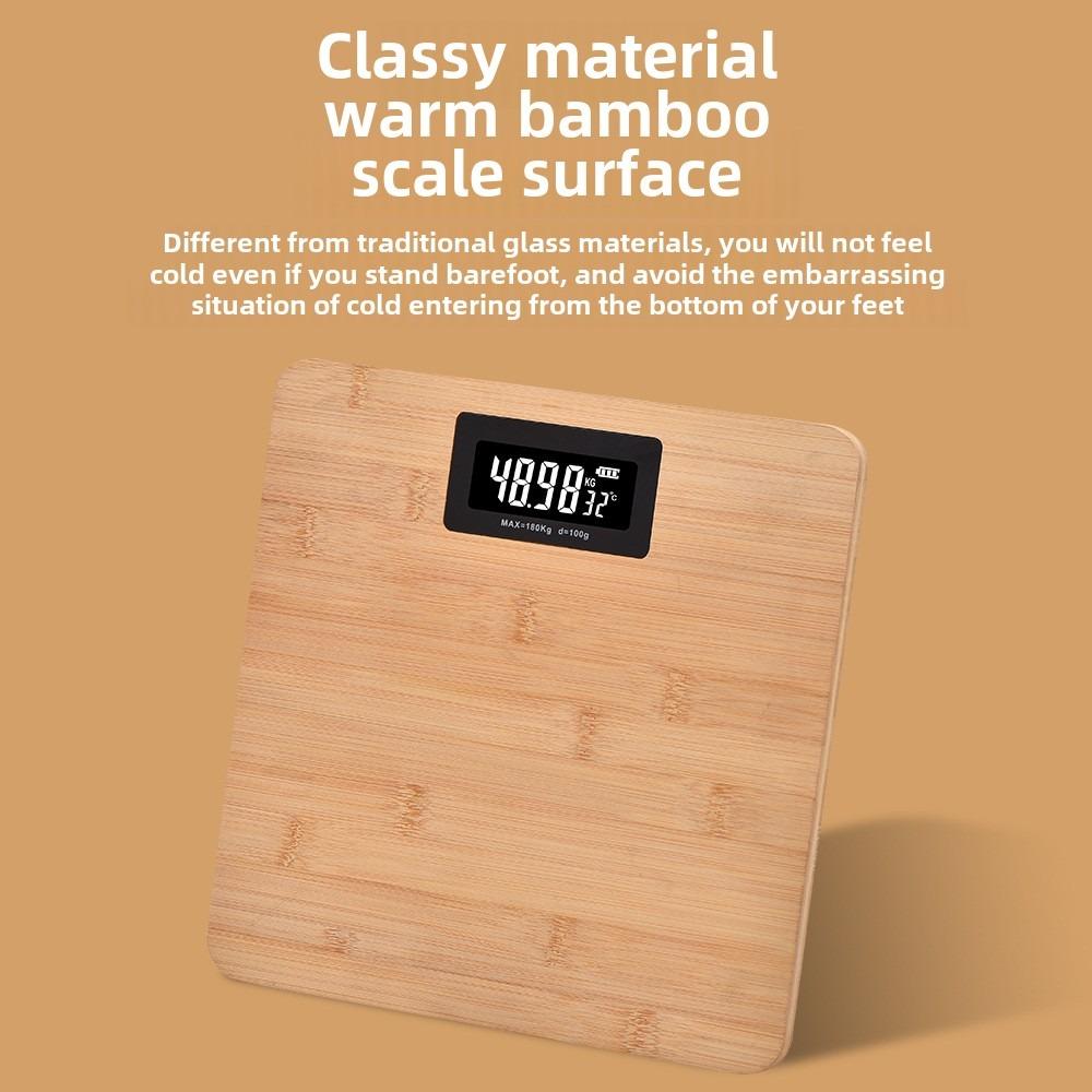 

Бамбуковая доска для человеческого тела электронные весы для ванной комнаты 180 кг бытовые бамбуковые весы 28*28