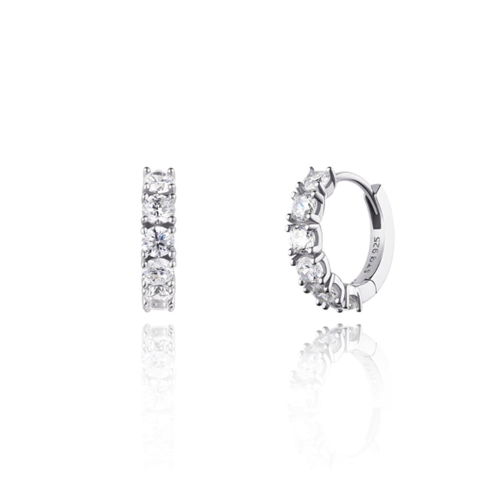 STONEHENGE Silver One-Touch Earrings H0183