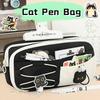 Black Cat Pencil Case Multi-layer Pen Box New Pen Bag  Back To School