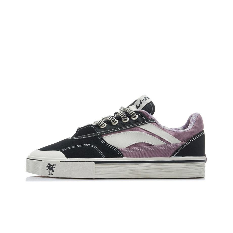 Li Ning Steven Harrington X  50/50 Canvas Bequeme Vielseitige Low-Top Skate Schuhe Herren Sneaker Grau Lila AECR105-1