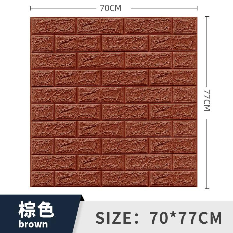 12pcs Self Adhesive Wallpaper Peel and Stick 3D Wall Panel Living Room Brick Stickers Bedroom Kids Room Brick Papers Home Decor