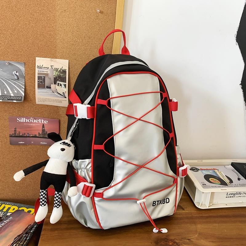 School bag large capacity male tide cool couple casual Korean version ins junior high school computer back