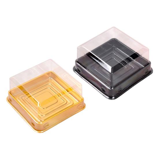 50er-Set Kuchenbox, schönes Aussehen, Einweg-Kunststoff, durchsichtig, quadratisch, Mondkuchenbehälter für Gebäck